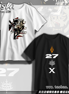 家庭教师HITMAN REBORN周边衣服泽田纲吉痛衣夏装男士纯棉短袖T恤