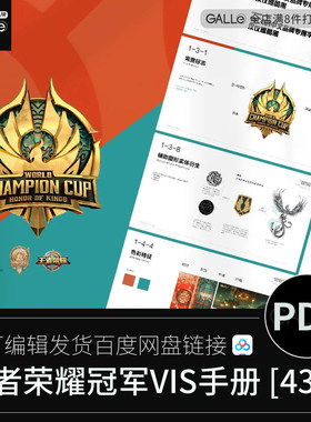 王者荣耀电竞赛事品牌vi手册VIS标识视觉识别平面设计PDF学习文档