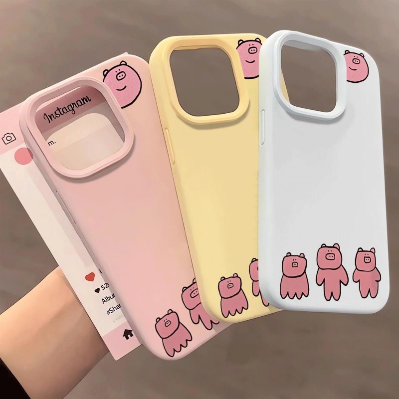 粉色搞怪小猪适用于vivoy35手机壳y33s/y51s/y78 新款y100t/y200 软胶s18/s20 时尚IQOOz9防摔neo10pro保护套