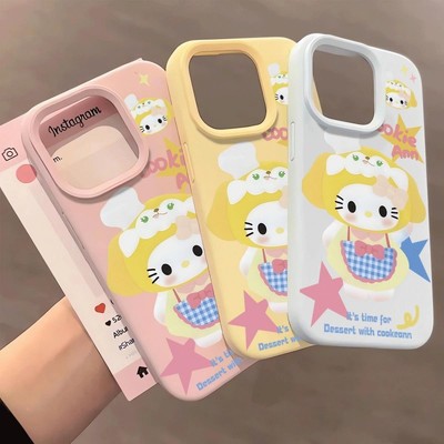 趣味可爱凯蒂适用于OPPOreno14/13/12手机壳a53/a58/a93创意a3活力版Findx7x8s新款realmev23时尚Q5i保护软套