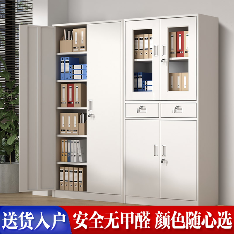 铁皮办公文件柜钢制财务凭证档案资料柜带锁抽屉收纳储物柜书柜子