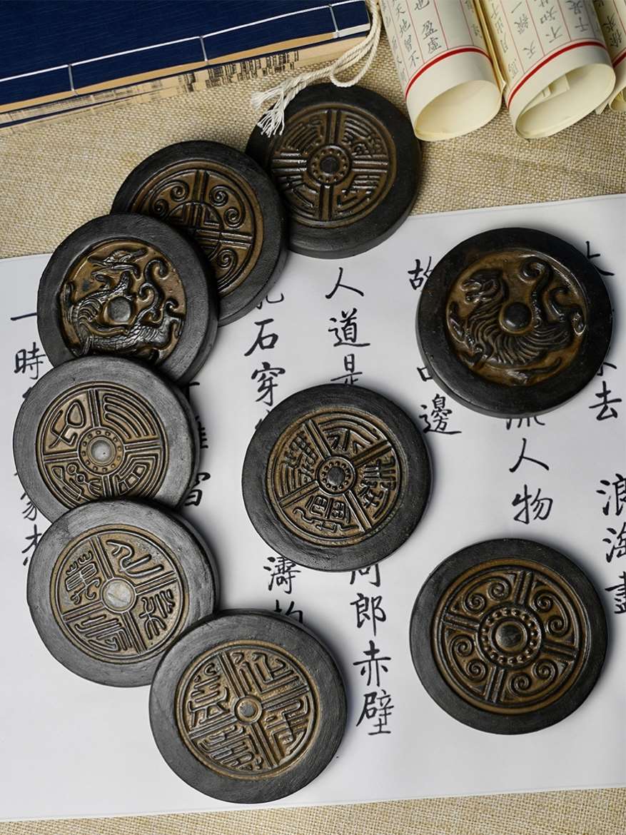 四方神兽青龙白虎朱雀玄武非遗仿古拓片汉砖秦瓦当传拓印模板工具
