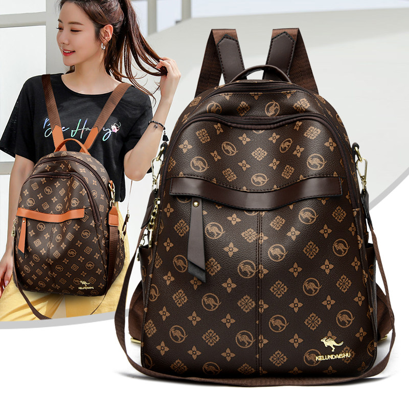 正品真皮双肩包女2026新款时尚妈咪休闲背包头层牛皮大容量旅游包