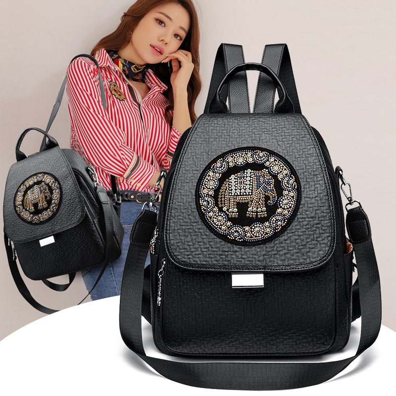 正品真皮双肩包女2026新款时尚休闲高级感多功能大容量旅行背包软