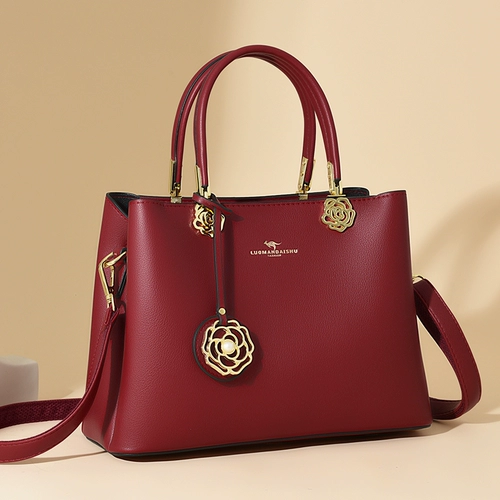 Вместительная и большая сумка через плечо для невесты, красная сумка на одно плечо, из натуральной кожи, премиум класс