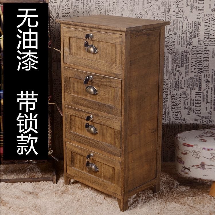 简约床头柜带锁卧室小柜子