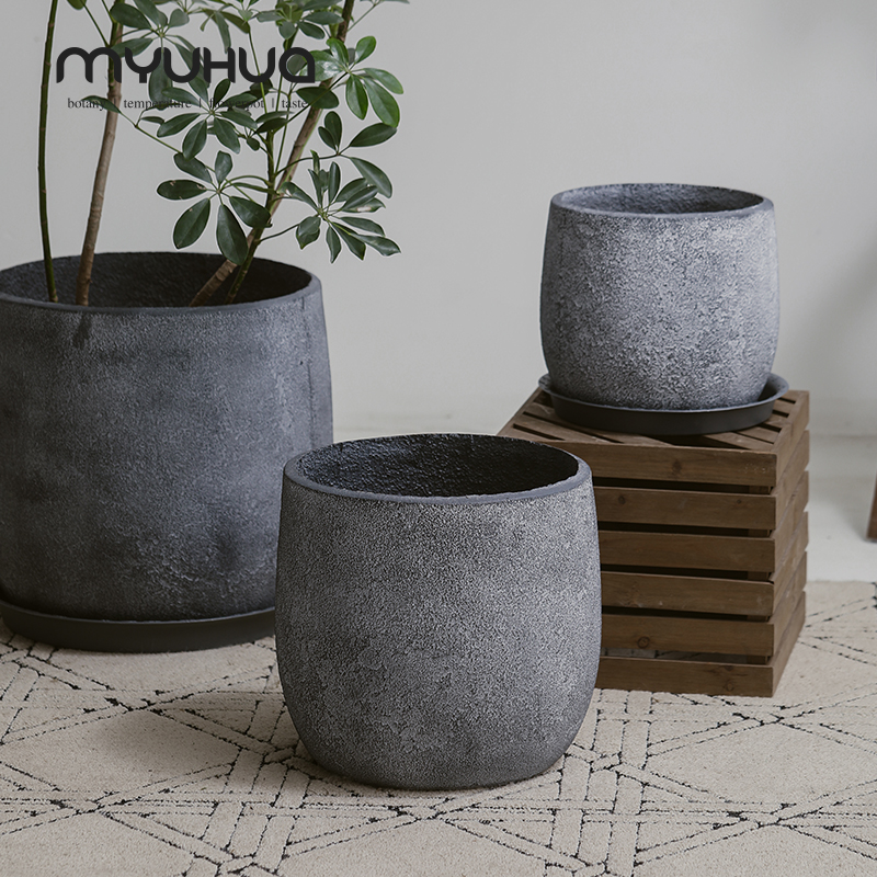 水泥北欧风简约大肚花盆