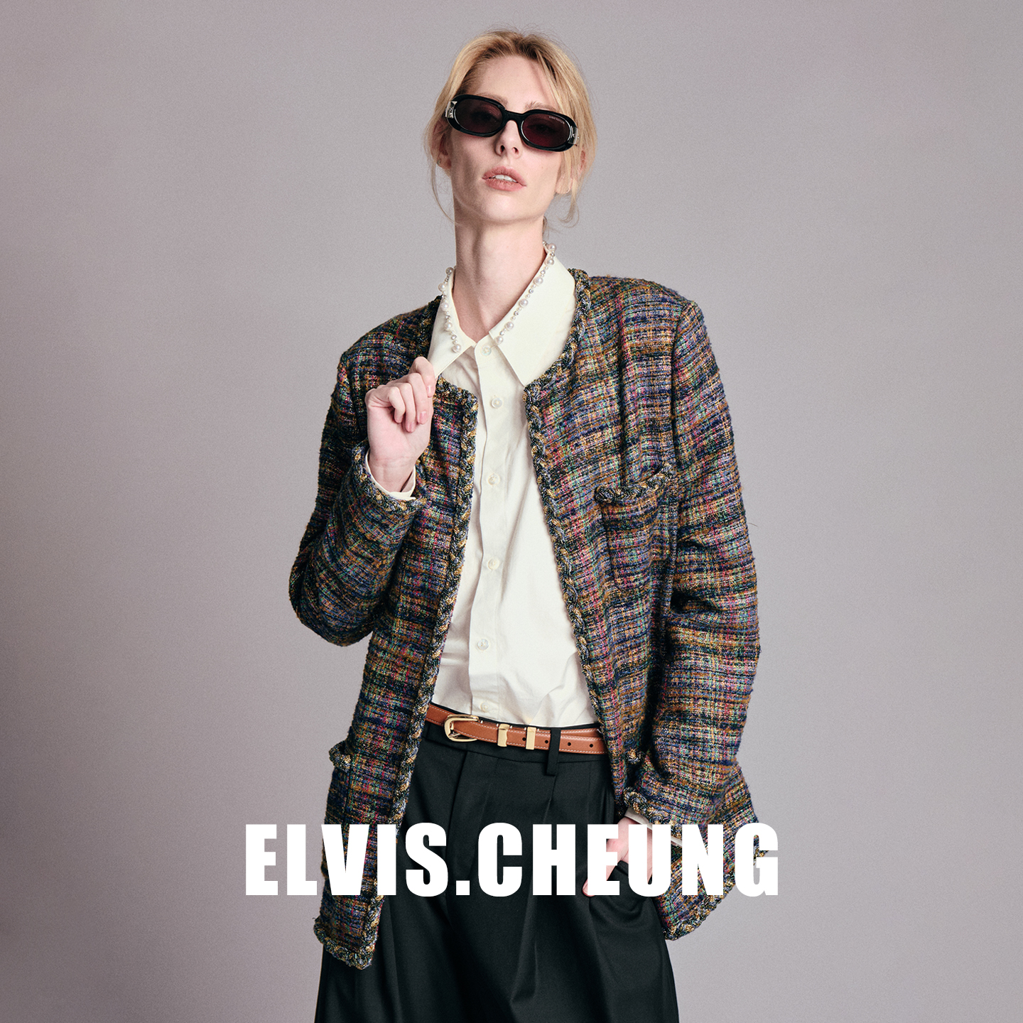 ELVIS.CHEUNG幻彩色小香风短外套