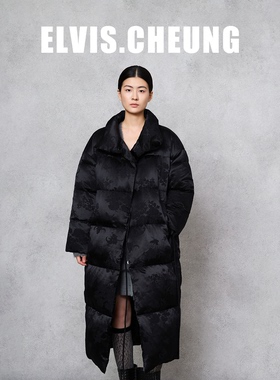 ELVIS.CHEUNG25秋冬新中式国风绣花长款鹅绒服女高级显瘦气质时尚