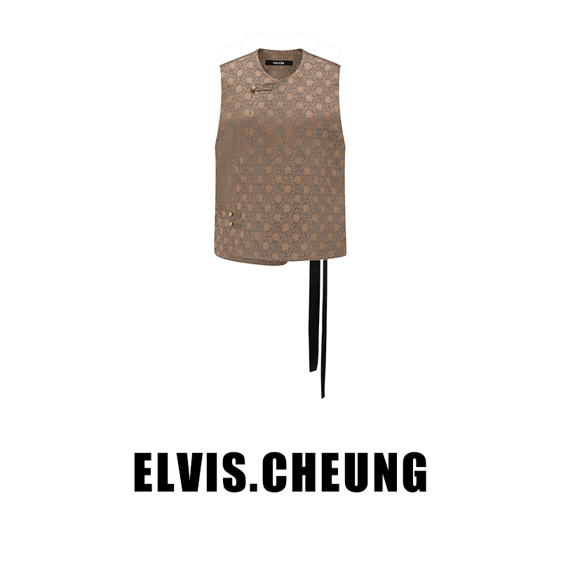ELVIS.CHEUNG牡丹提花中式马甲