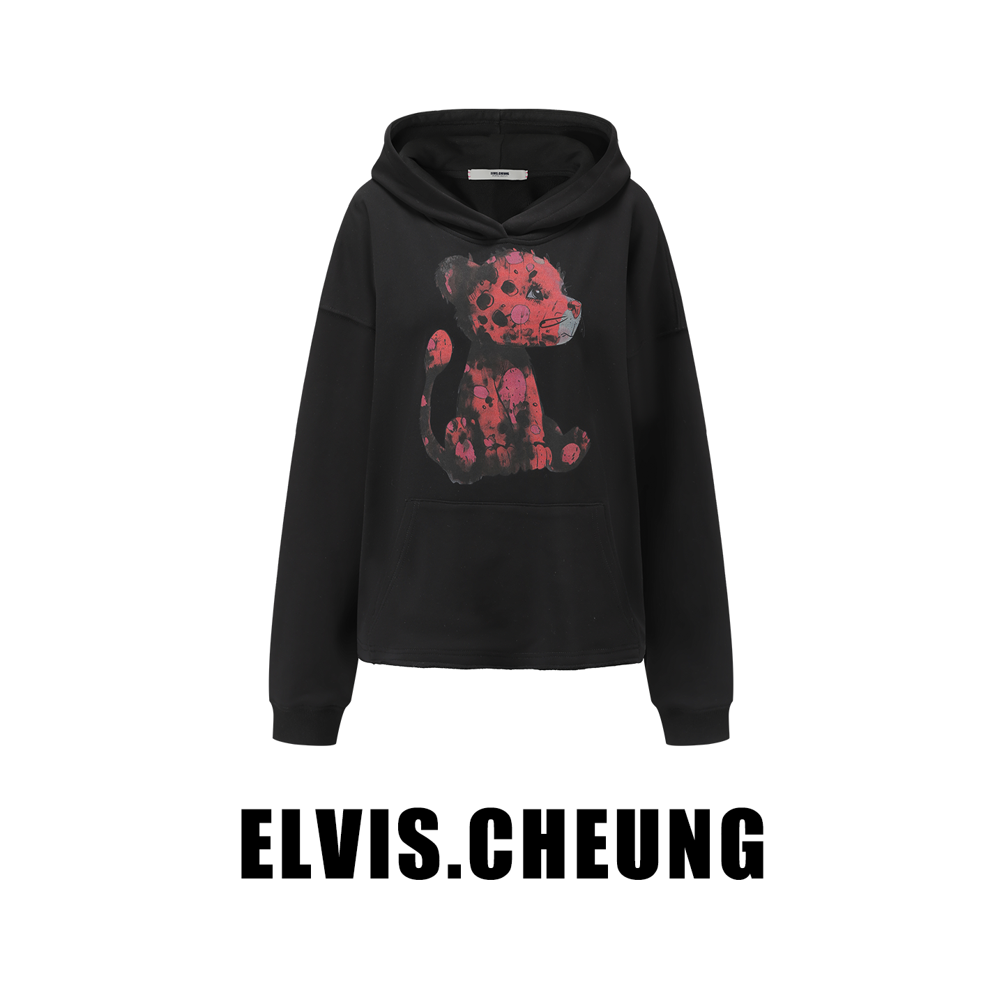ELVIS.CHEUNG宽松破洞甩帽卫衣