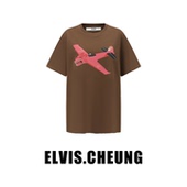 重磅短袖 ELVIS.CHEUNG25秋冬新款 复古飞机豹T恤美式 男女圆领宽松