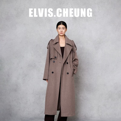 ELVIS.CHEUNG山羊绒风衣式大衣