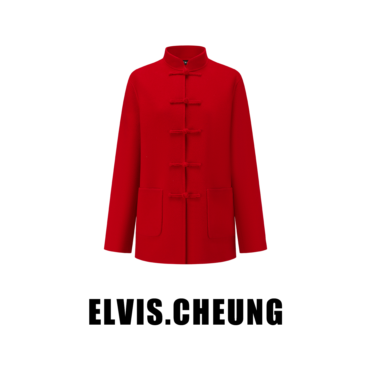 ELVIS.CHEUNG新中式红色毛呢外套