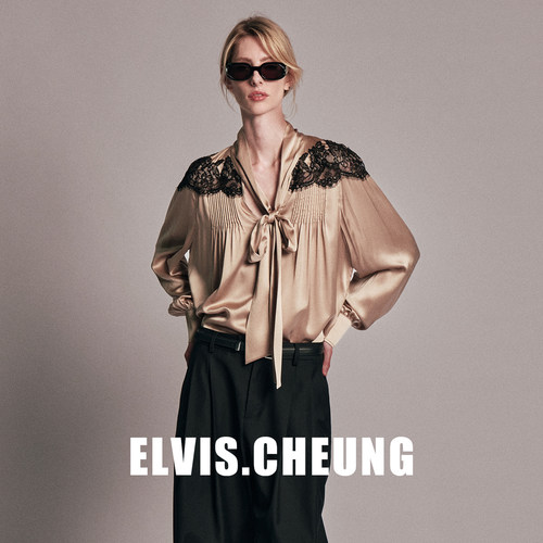 ELVIS.CHEUNG复古蕾丝拼接衬衫