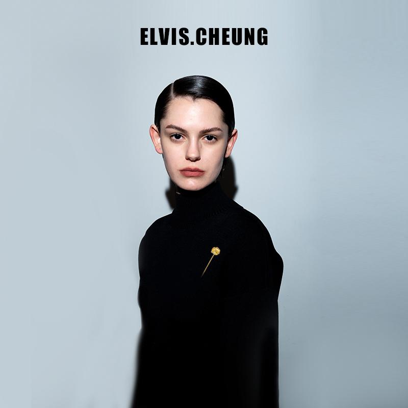 ELVIS.CHEUNG牡丹圆球金属胸针