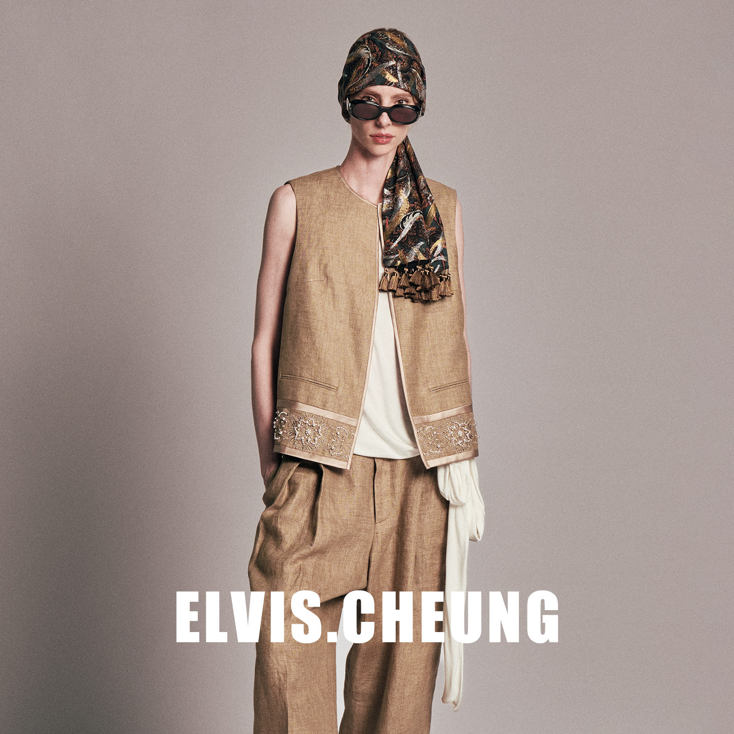 ELVIS.CHEUNG26早春复古亚麻手工钉珠重工马甲女无袖刺绣装饰文艺,女装/女士精品,马夹,淘宝优惠券,粉丝福利购,淘宝优惠卷
