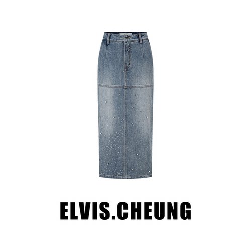 提臀一步造型牛仔长裙