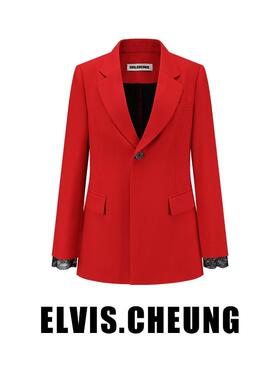【蔡少芬同款】ELVIS.CHEUNG蒋云开运25贺岁羊毛混纺西装外套女