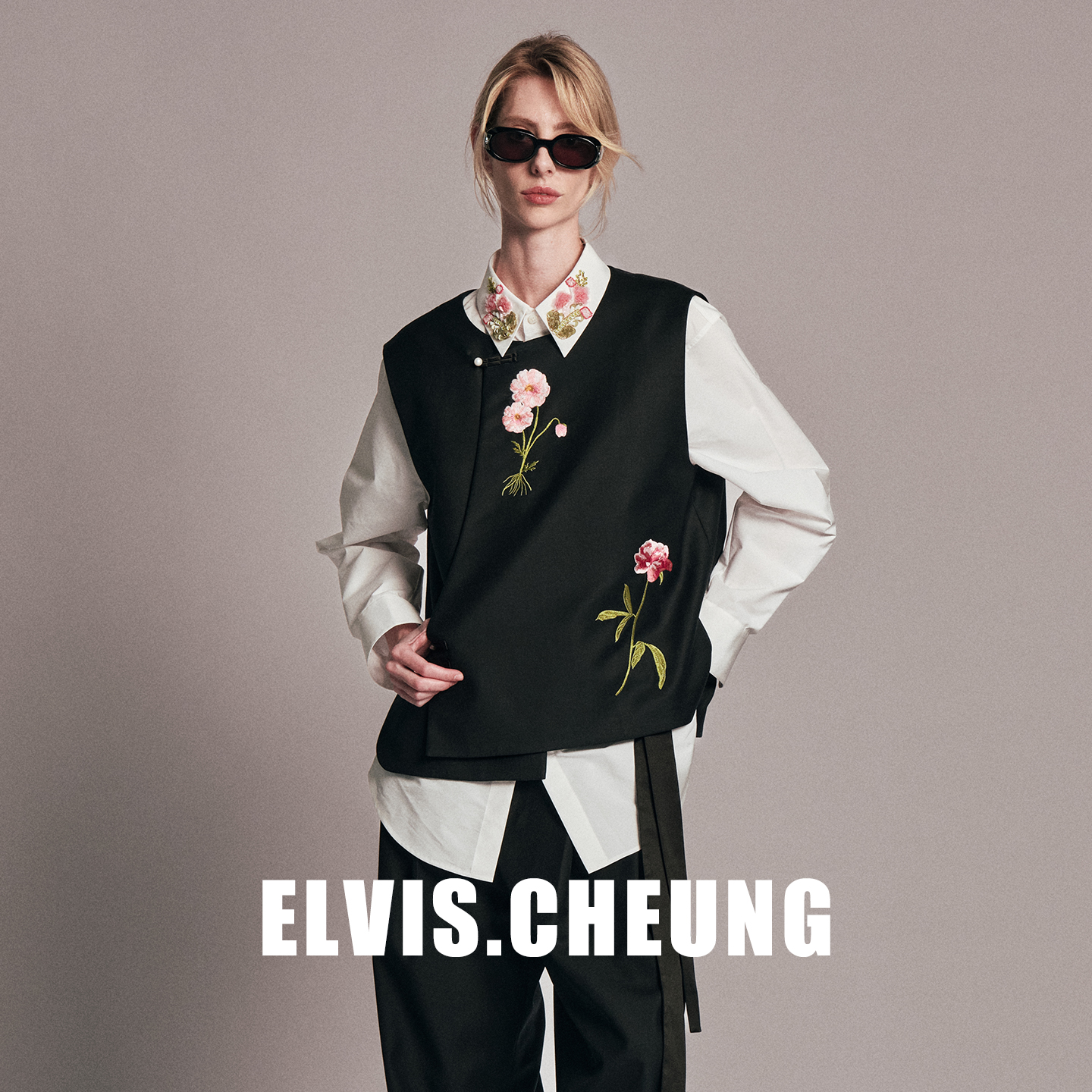 ELVIS.CHEUNG绣花装饰精纺马甲