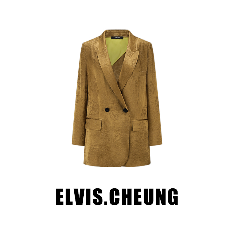 ELVIS.CHEUNG醋酸烫金提花西装