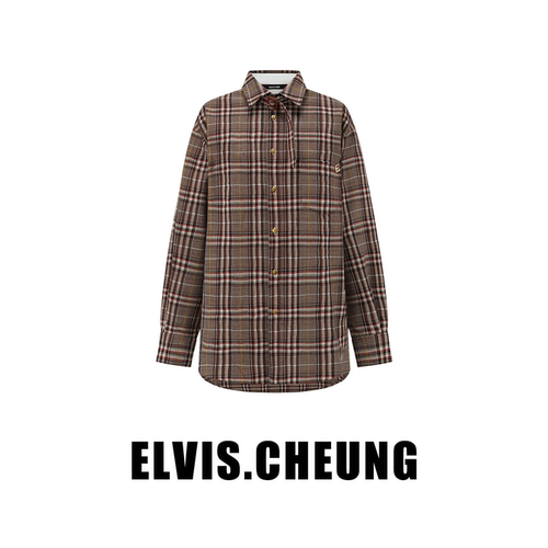 ELVIS.CHEUNG复古羊毛格子衬衫