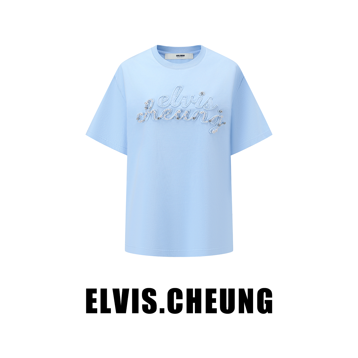 绣珍珠复古LOGOT恤