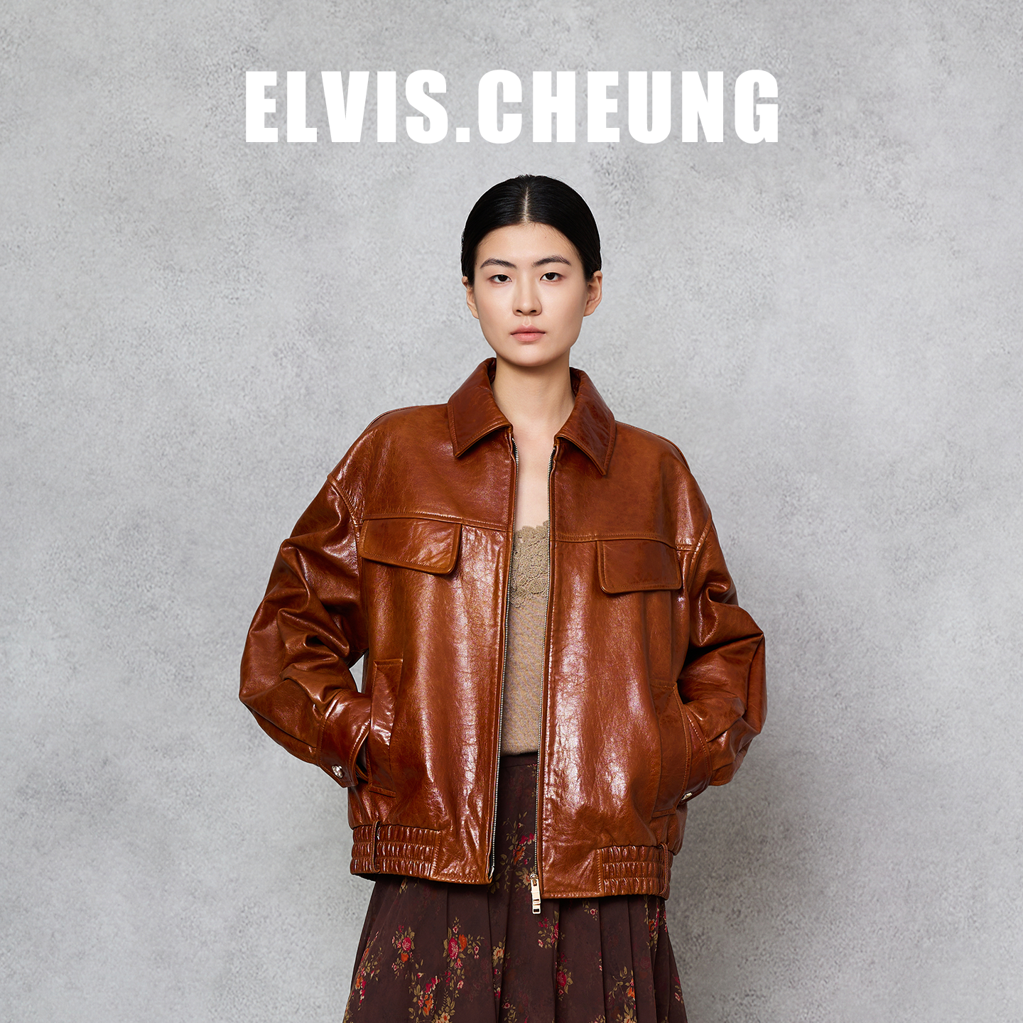 ELVIS.CHEUNG复古油腊皮衣夹克