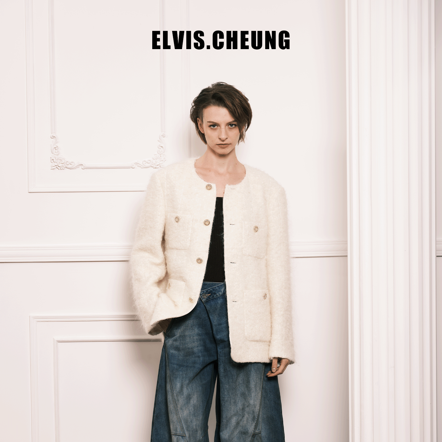 ELVIS.CHEUNG粗花呢小香风外套