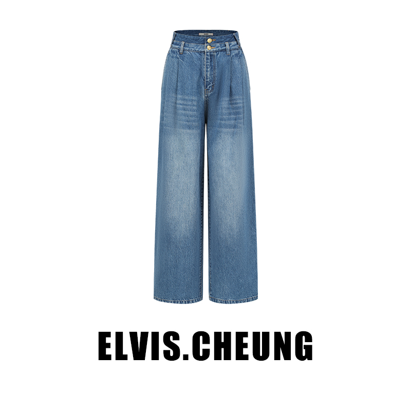 秋冬阔腿裤ELVIS.CHEUNG撞色