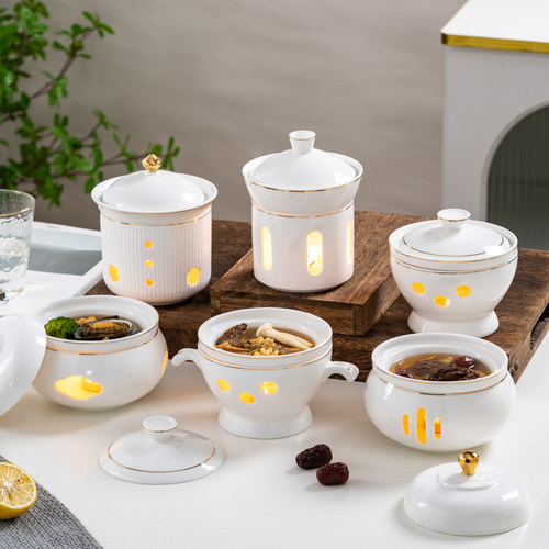 一位翅盅陶瓷甜品燕窝明炉炖盅餐厅酒店海参炖碗汤盅带盖连炉加热