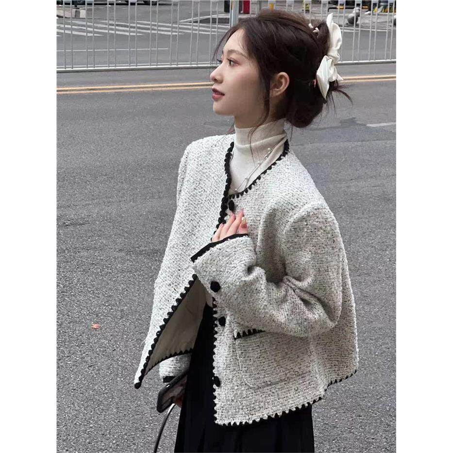 法式小香风短款外套女春秋2025新款高端名媛气质小个子冬季高级感