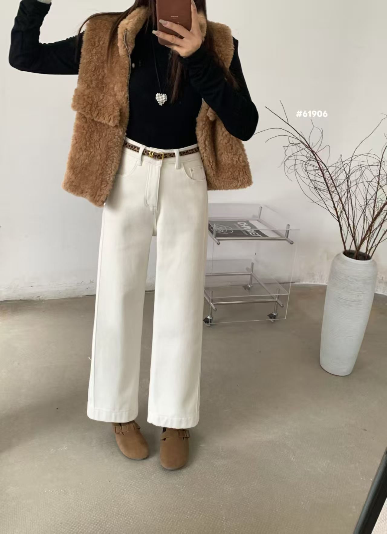 木辰加绒阔腿牛仔裤女2025秋冬新款小个子高腰宽松显瘦休闲直筒裤