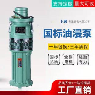 潜水泵高扬程管道泵无堵塞大流量抽水泵定制 上海QY油浸式