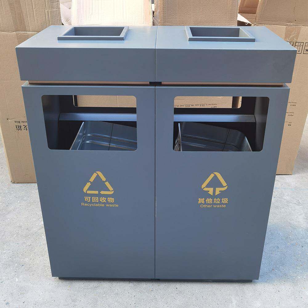 工厂特价户外垃圾桶分类垃圾箱现货即发不锈钢垃圾桶单桶环保