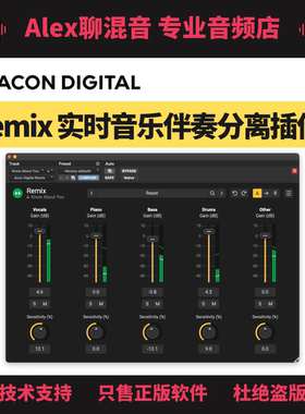 正版-Acon Digital Remix 实时音乐伴奏分离插件-Alex聊混音