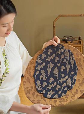 知舍 精棉云纹 干泡台茶席 手工双层新中式 原创复古宫廷风茶垫子