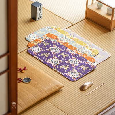 知舍 如意云鹤纹干泡席 复古新中式茶桌台布高端双面布艺百搭桌旗