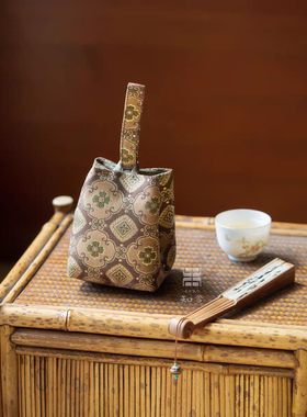 知舍安平如意杯袋壶袋旅行包新中式 户外 手工加棉防震便携收纳包