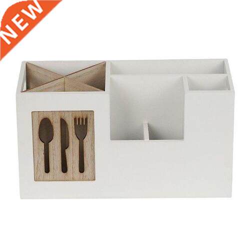 Kitchen Cutlery Holder with Dividers Wooden Flatware