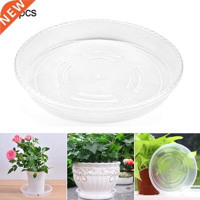 10Pcs Plastic Transparent Flower Pot Drip Trays Clear Round