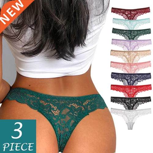 3 Pcs/Lot Hot Sale Panties Women Sexy G String Thong Low-Wai