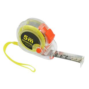 Housing Self Retract Measure Tape Rule 5M Yellow Orange Clea