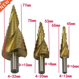 pcs HSS Spiral Grooved Step 1/4 Hex Shank Drills Bit 4mm -