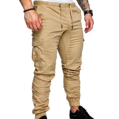 Dropshipping!New Fashion Men Jogger Pants Casual Solid Color