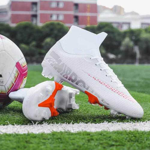 Soccer Shoes Adult Kids TF/FG High Ankle Football Boots Clea