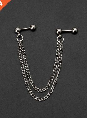 Hot 1Pc Punk all Stud Cartilage Ear Wrap Doule Chain Pierc