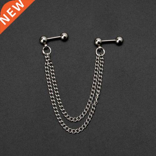 Hot 1Pc Punk all Stud Cartilage Ear Wrap Doule Chain Pierc
