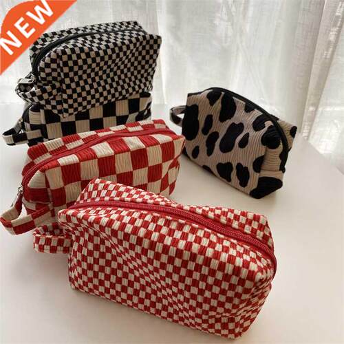 Retro Velvet Travel Cosmetic Bag Portable Flannel Storage Ba