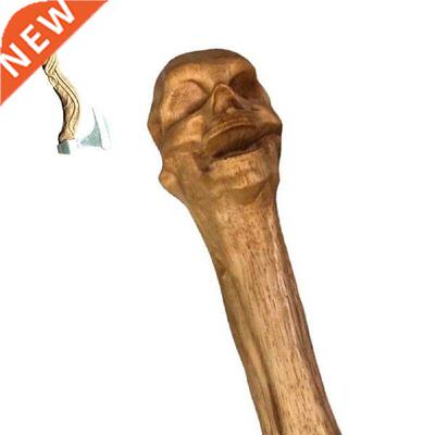 Carved Skull Hatchet Handle 18 Inch Genuine Wood Axe Handle
